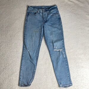 Old Navy Jeans Distressed Denim OG Straight High Rise secret slim pockets Size 2